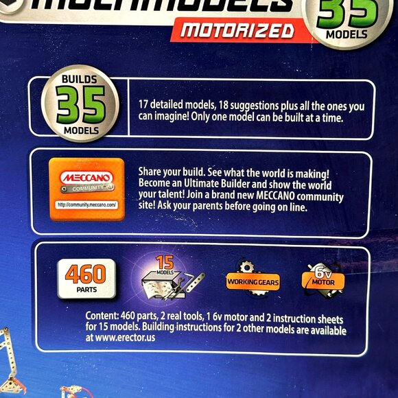 Erector Set 6024683 Multimodels Motorized 35 Models 2 at a Time 2014 8+ Years - Picture 9 of 12